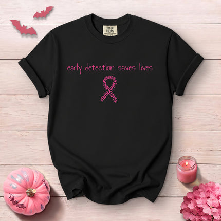Comfort Colors Early Detection Saves Lives Breast Cancer Awareness T-Shirt
