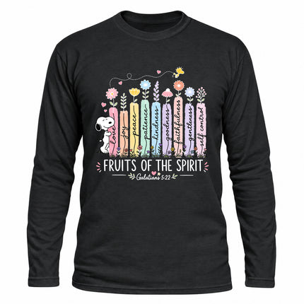 Fruits of the Spirit Galatians 5 22 Floral Christian Christmas Gift Long Sleeve T-Shirt