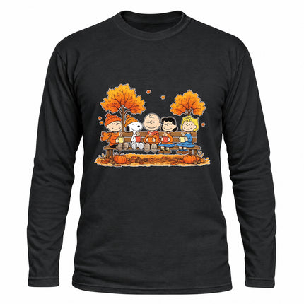 Cozy Fall Pumpkin Autumn Leaves Long Sleeve T-Shirt