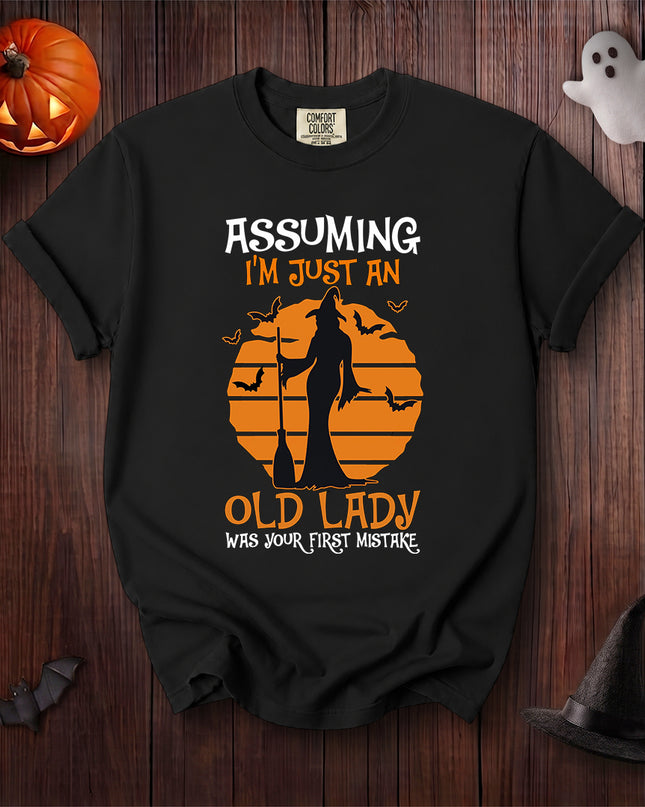 Comfort Colors Old Lady Witch Halloween Vintage Graphic T-Shirt