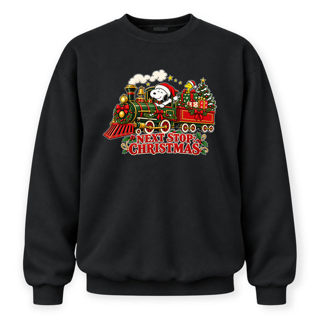 Next Stop Christmas Train Vintage Holiday Gifts Sweatshirt