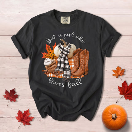 Comfort Colors Fall Autumn Cowboy Boots Pumpkin Cozy Western T-Shirt