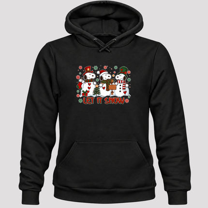 Let It Snow Christmas Snowman Trio Winter Holiday Hoodie