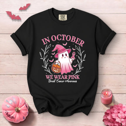 Comfort Colors Breast Cancer Awareness Halloween Pink October T-Shirt