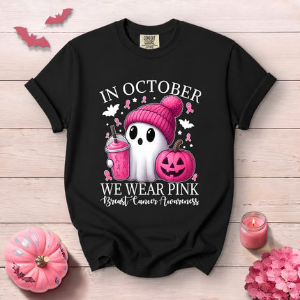 Comfort Colors Breast Cancer Awareness Pink Pumpkin October T-Shirt