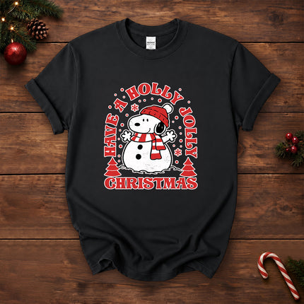 Holly Jolly Christmas Cozy Scarf Snowflake T-Shirt