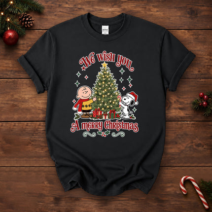 We Wish You a Merry Christmas Vintage Tree Graphic T-Shirt