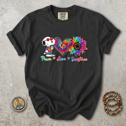 Comfort Colors Peace Love Sunshine Tie Dye Sunflower T-Shirt