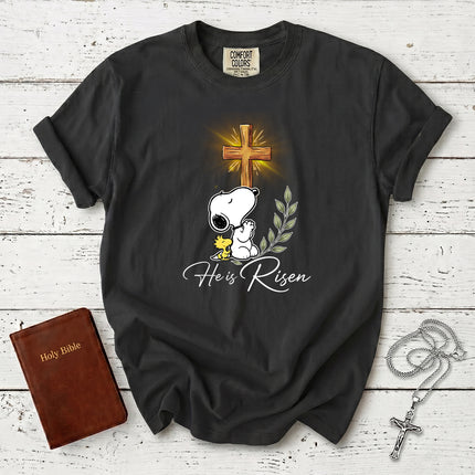 Comfort Colors He Is Risen Cross Christian Easter T-Shirt