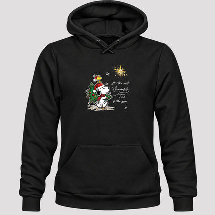 Most Wonderful Time Christmas Tree Golden Star Hoodie