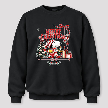 Merry Christmas Candlelight Tree Holiday Graphic Sweatshirt