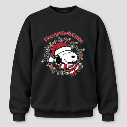 Merry Christmas Santa Hat Colorful Lights Sweatshirt