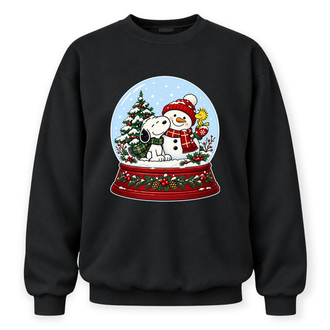 Christmas Snow Globe Snowman Cozy Winter Sweatshirt