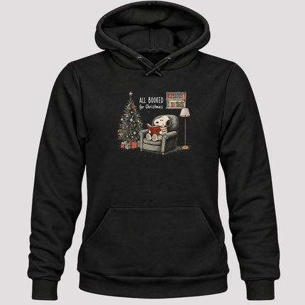 All Booked for Christmas Cozy Reading Book Lover Hoodie