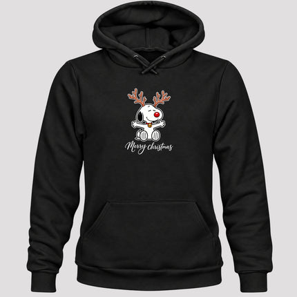 Merry Christmas Reindeer Antlers Red Nose Hoodie