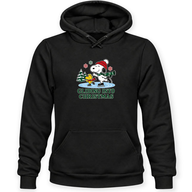 Gliding Into Christmas Ice Skating Winter Holiday Hoodie
