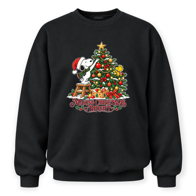Making Christmas Bright Festive Tree Decorating Sweatshirt