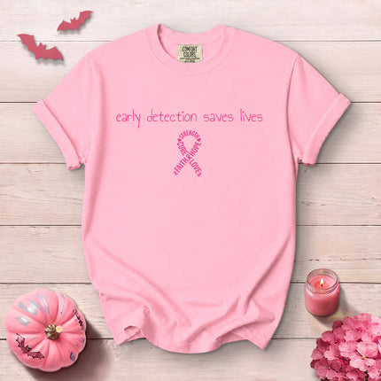 Comfort Colors Early Detection Saves Lives Breast Cancer Awareness T-Shirt