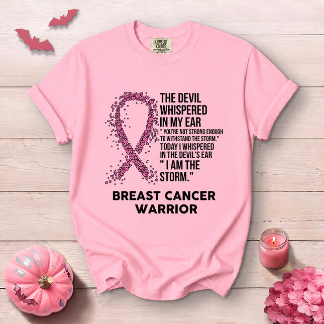 Comfort Colors Breast Cancer Awareness I Am The Storm Warrior T-Shirt