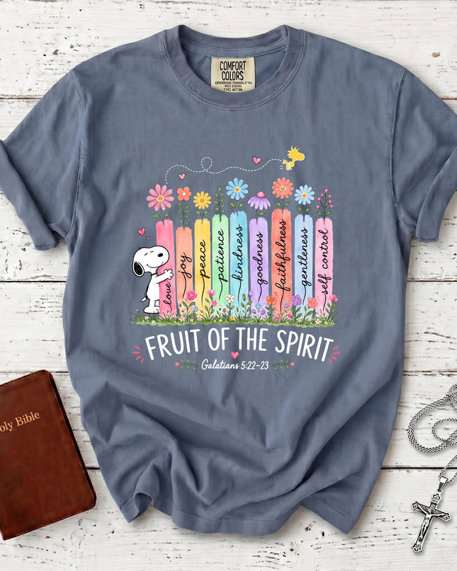 Comfort Colors Fruit of the Spirit Galatians 5:22 Colorful Floral Faith T-Shirt