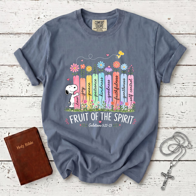 Comfort Colors Fruit of the Spirit Galatians 5:22 Colorful Floral Faith T-Shirt