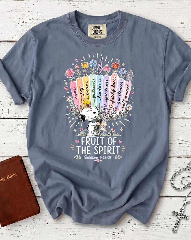 Comfort Colors Fruit of the Spirit Galatians 5:22 Floral Bouquet Faith T-Shirt