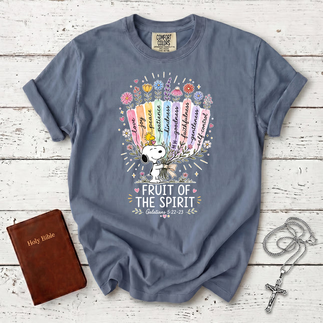 Comfort Colors Fruit of the Spirit Galatians 5:22 Floral Bouquet Faith T-Shirt