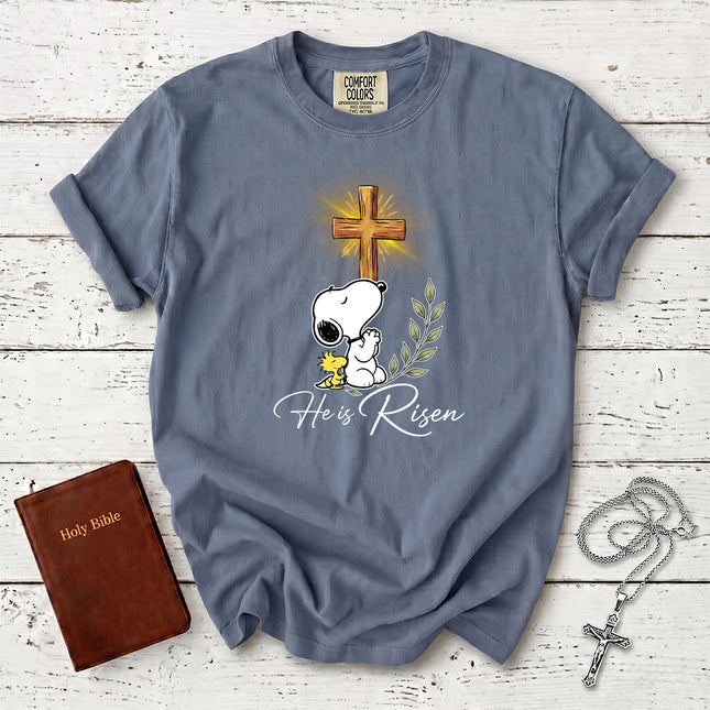 Comfort Colors He Is Risen Cross Christian Easter T-Shirt