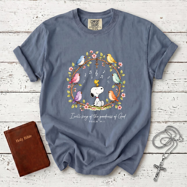 Comfort Colors Christian Psalm 89 1 Goodness of God Floral Worship T-Shirt