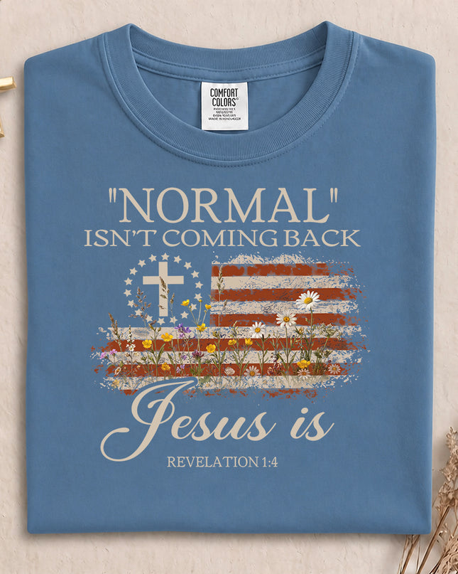 Comfort Colors Normal Isn't Coming Back Jesus Is Christian T-Shirt