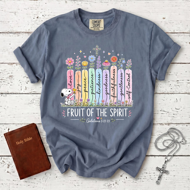 Comfort Colors Fruit of the Spirit Galatians 5:22 Floral Christian T-Shirt