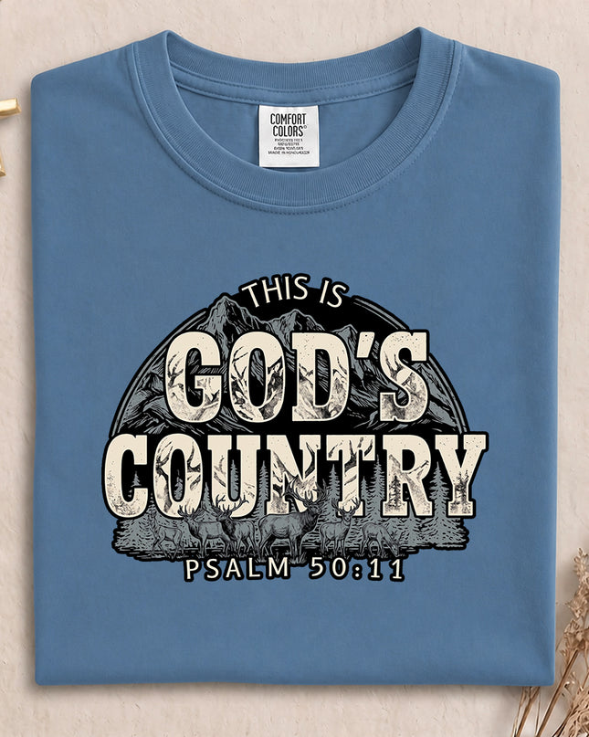 Comfort Colors God's Country Christian Psalm 50:11 Outdoor T-Shirt