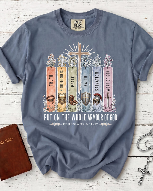 Comfort Colors Armor of God Ephesians 6:11-17 Christian Bible Verse T-Shirt