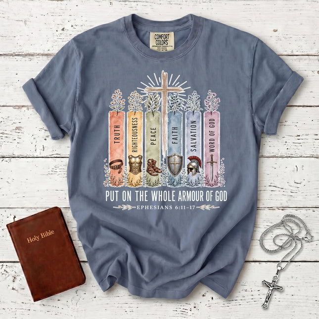 Comfort Colors Armor of God Ephesians 6:11-17 Christian Bible Verse T-Shirt