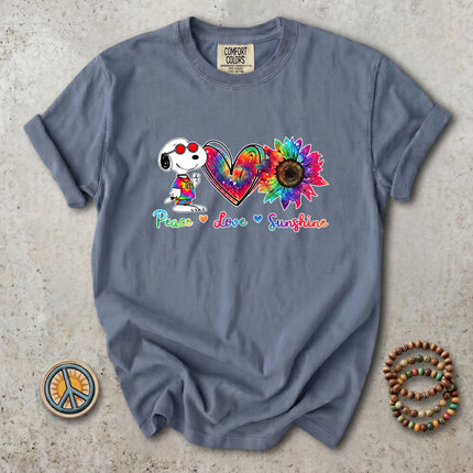 Comfort Colors Peace Love Sunshine Tie Dye Sunflower T-Shirt