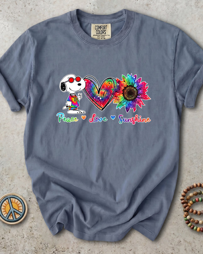 Comfort Colors Peace Love Sunshine Tie Dye Sunflower T-Shirt
