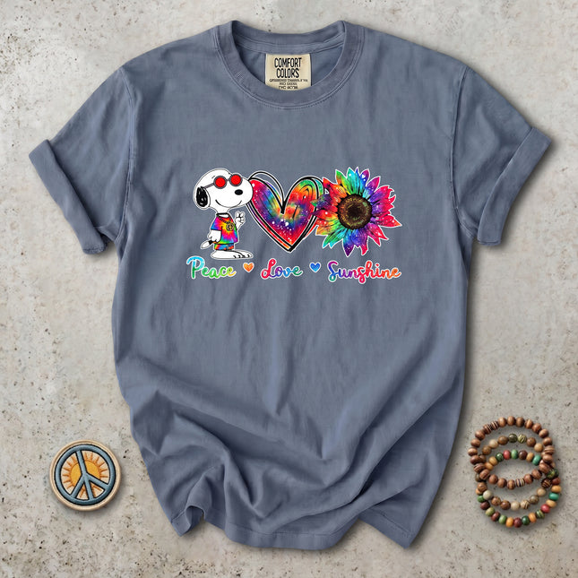 Comfort Colors Peace Love Sunshine Tie Dye Sunflower T-Shirt