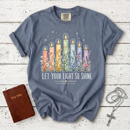 Comfort Colors Let Your Light So Shine Matthew 5:16 Christian Bible Verse T-Shirt