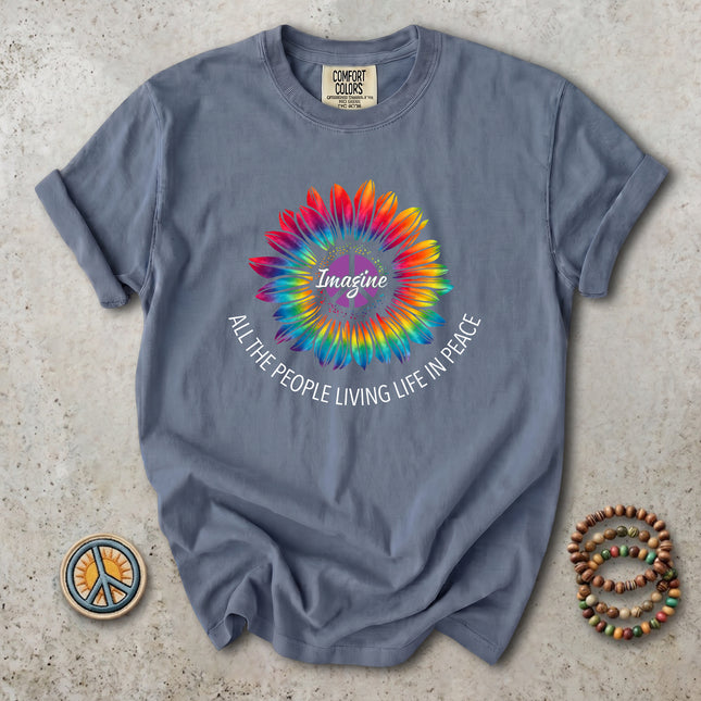 Comfort Colors Hippie Peace Tie Dye Sunflower Retro T-Shirt