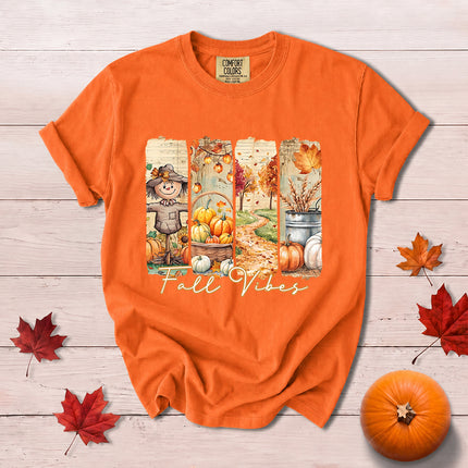 Comfort Colors Fall Vibes Scarecrow Pumpkin Thanksgiving T-Shirt