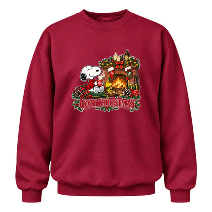 Cozy Christmas Fireplace Hot Cocoa Holiday Sweatshirt
