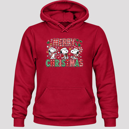 Merry Christmas Plaid Candy Cane Holiday Hoodie