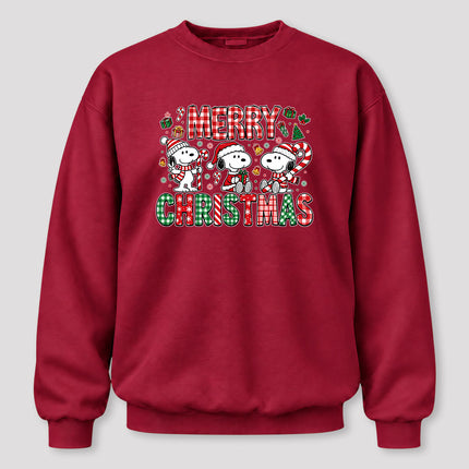 Merry Christmas Plaid Candy Cane Holiday Sweatshirt