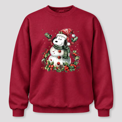 Christmas Snowman Santa Hat Holly Berries Sweatshirt