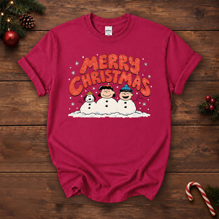 Merry Christmas Retro Snowy Winter Graphic T-Shirt