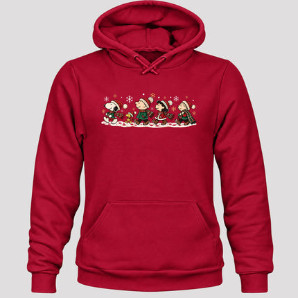Christmas Winter Walk Plaid Scarves Snowflakes Hoodie