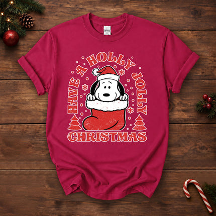 Have A Holly Jolly Christmas Retro Santa Stocking T-Shirt
