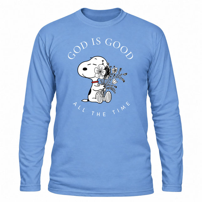 God Is Good All The Time Floral Christian Christmas Gift Long Sleeve T-Shirt