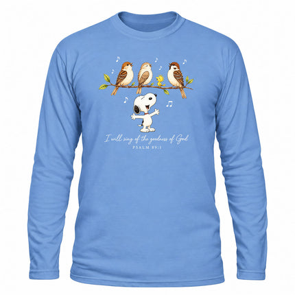 Goodness of God Psalm 89 1 Singing Birds Christmas Gift Long Sleeve T-Shirt