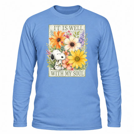 It Is Well With My Soul Floral Faith Christmas Gift Long Sleeve T-Shirt